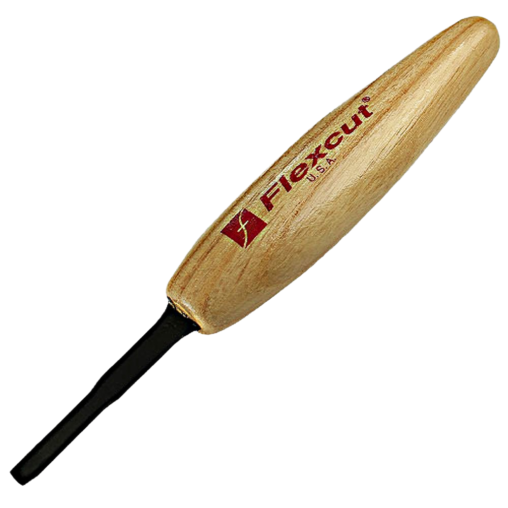 Wood-handled micro chisel with a small black steel blade for detailed carving and home improvement tasks