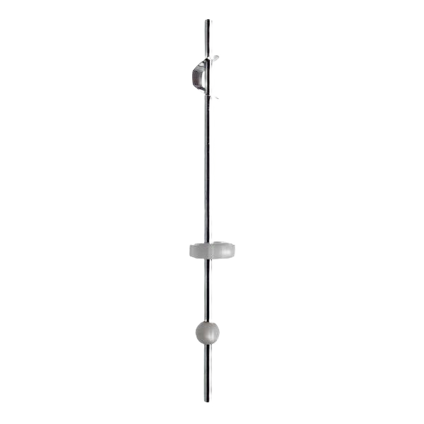 Chrome-finished bathroom ball rod assembly with adjustable brackets for shower curtain installation and home improvement use
