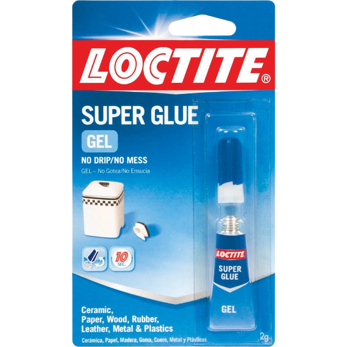 Loctite Super Glue Gel tube in blue packaging for Paint & Supplies and Glue & Adhesives under $50 category
