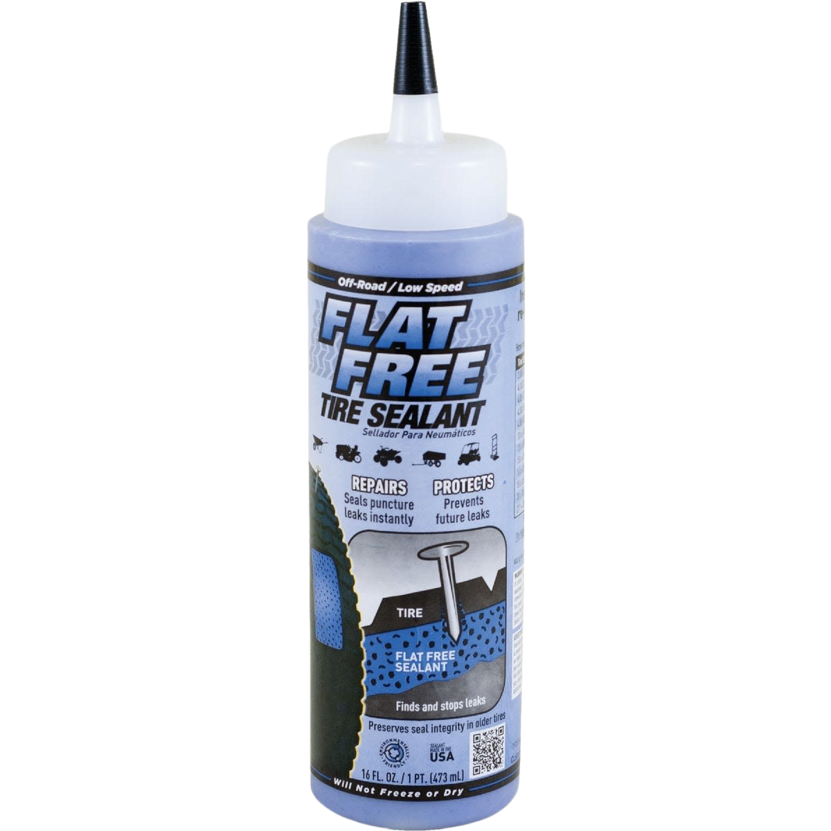 Plastic bottle of Flat Free tire sealant for off-road tires in Parts & Lubricants and Under $50 collections