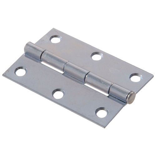 Zinc-plated narrow hinge with removable pin for doors or cabinets, ideal for hardware and home improvement projects under $50