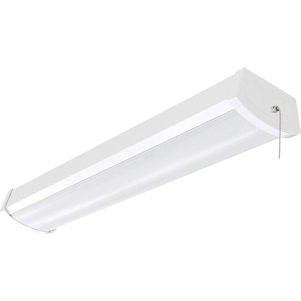 White 20-watt LED ceiling light fixture with pull chain, designed for residential lighting and home improvement projects