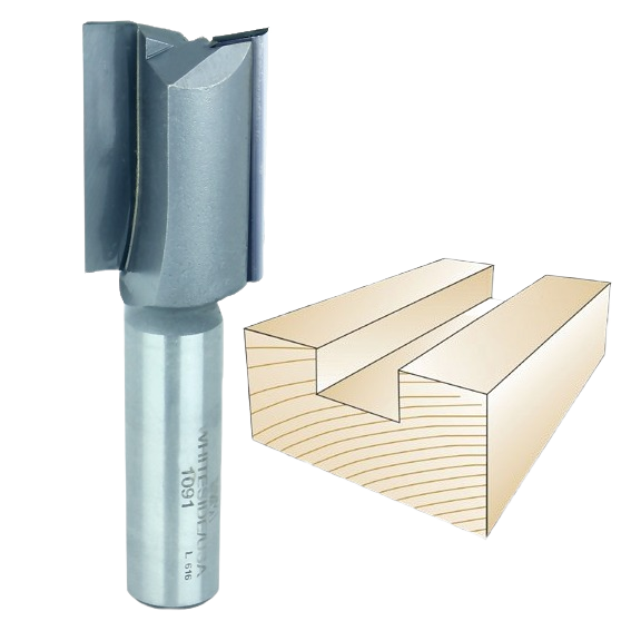 Carbide-tipped straight router bit for woodworking grooves and dados in tool accessories and drill bits collections