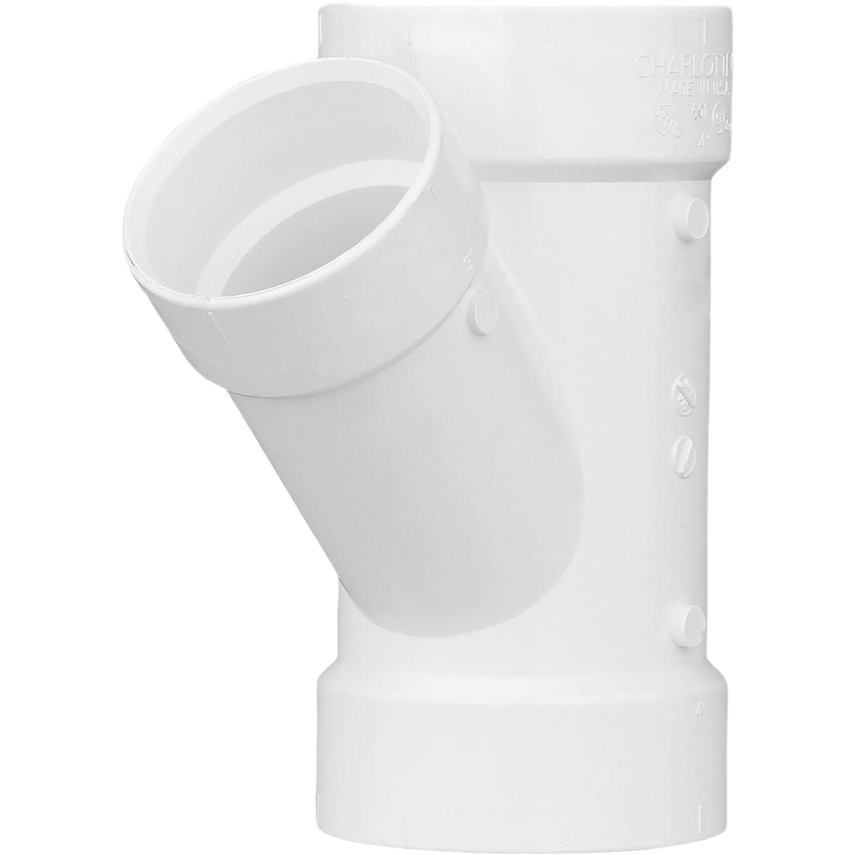 White reducing wye fitting for plumbing applications in pipes & fittings under $50 and home improvement tools collection