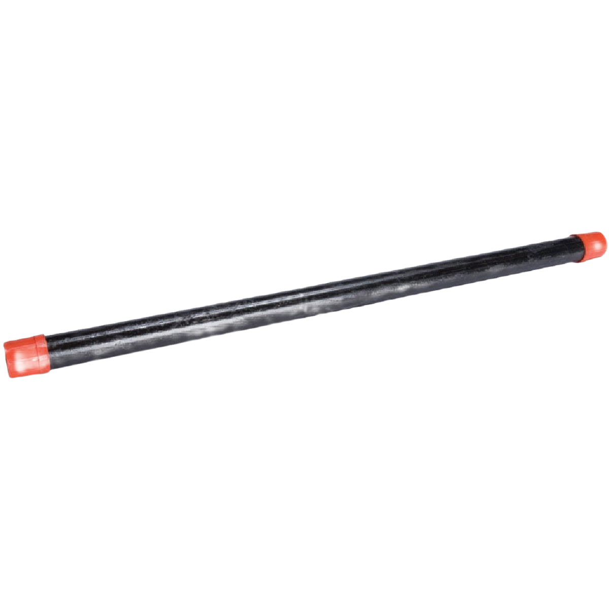 Black carbon steel pipe with threaded ends and protective red caps for plumbing in Pipes & Fittings and Home Improvement collections