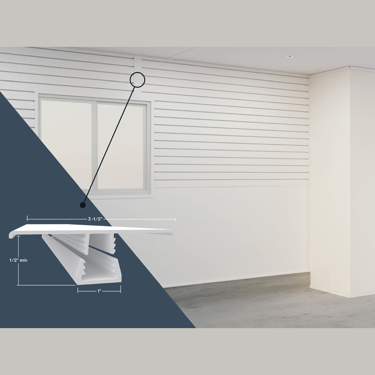 White H channel snap-in panel trim with dimensions for clean joints, part of lumber and building materials under $50 collections