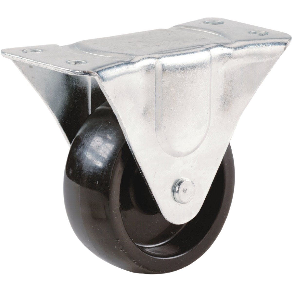 Rigid caster with 2-inch polypropylene wheel and metal mounting plate for general-duty use in tools and home improvement