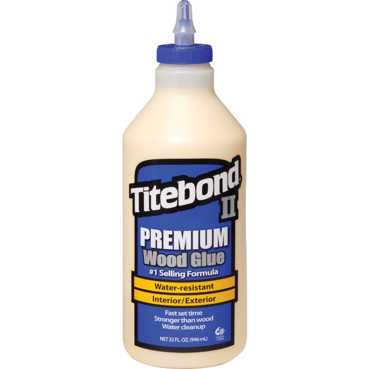 Quart bottle of water-resistant wood glue for interior and exterior woodworking projects under $50 in glue and adhesives