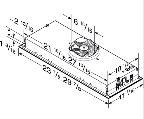 30" Built-In Power Pack Insert, 300 Max Blower CFM