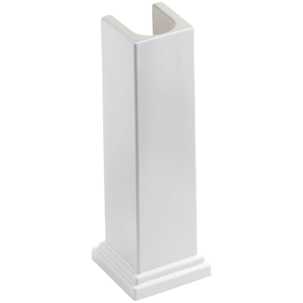 White pedestal column with a simple design for bathroom fixtures and home improvement projects