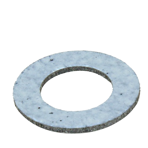 Circular flat gasket made of gray material for sealing carburetor components in tools and home improvement projects