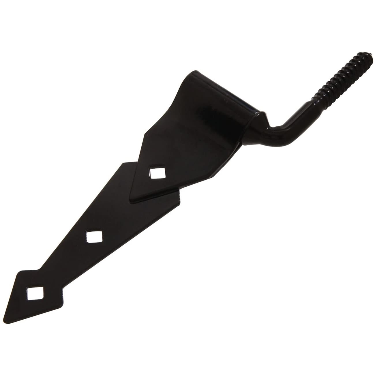Black spring locking pin with angled hook and diamond cutouts for hardware and fastener applications under $50