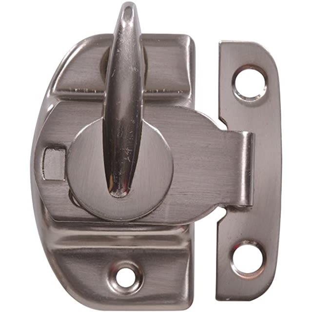 Cam type sash lock in satin nickel finish with mounting holes for hardware and home improvement projects under $50