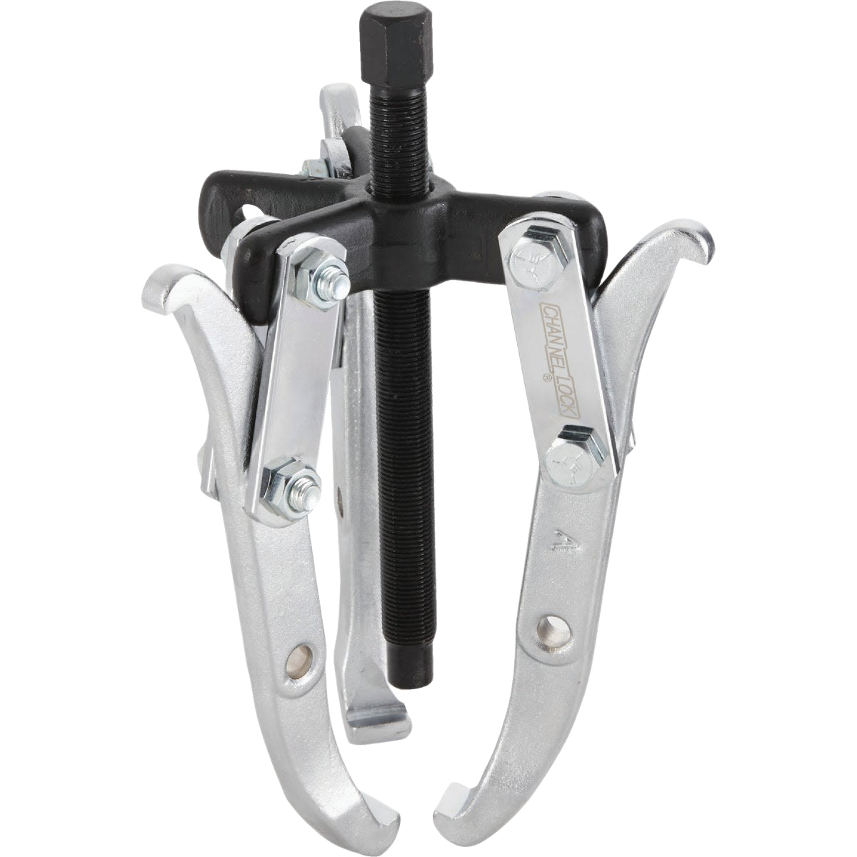 Three-jaw gear puller with sturdy metal construction for removing gears, part of hand tools and woodworking collections under $100.