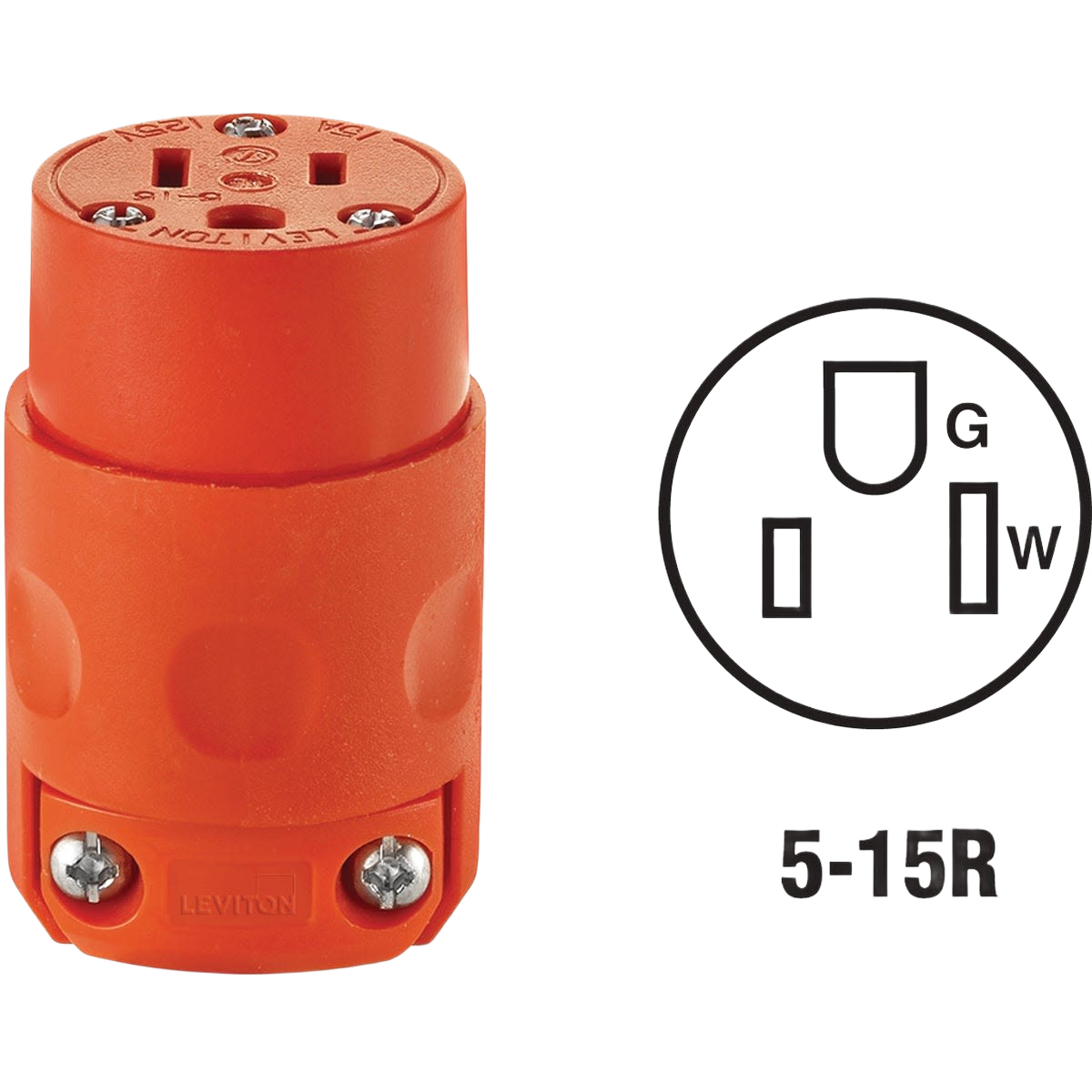 Orange 15 amp 3-wire cord connector designed for electrical and home improvement projects under $50 collections