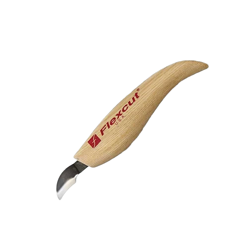 Left handed curved hook carving knife with wooden handle for woodworking and carving projects under $50 category