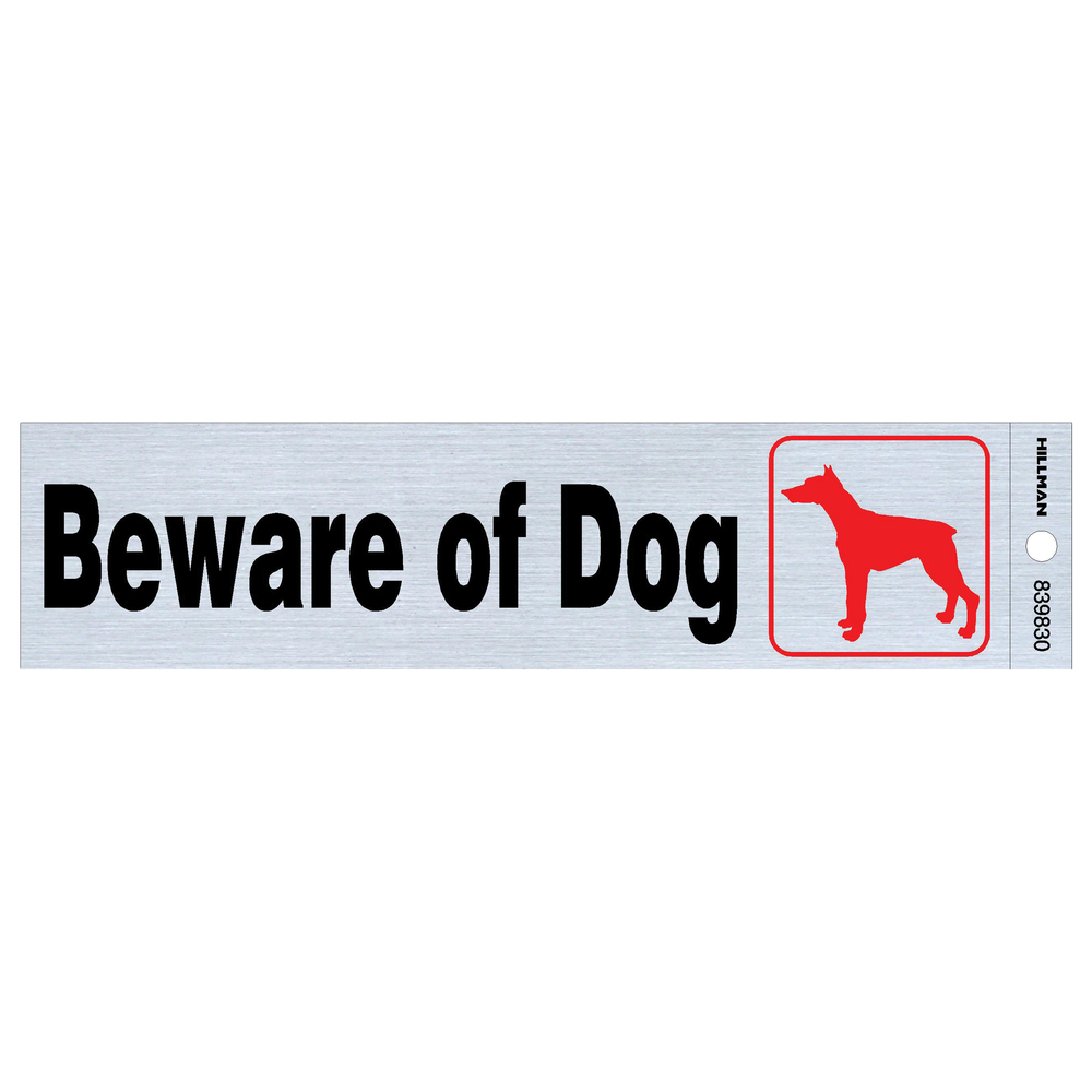 Hillman Adhesive Beware of Dog Sign (2" x 8")