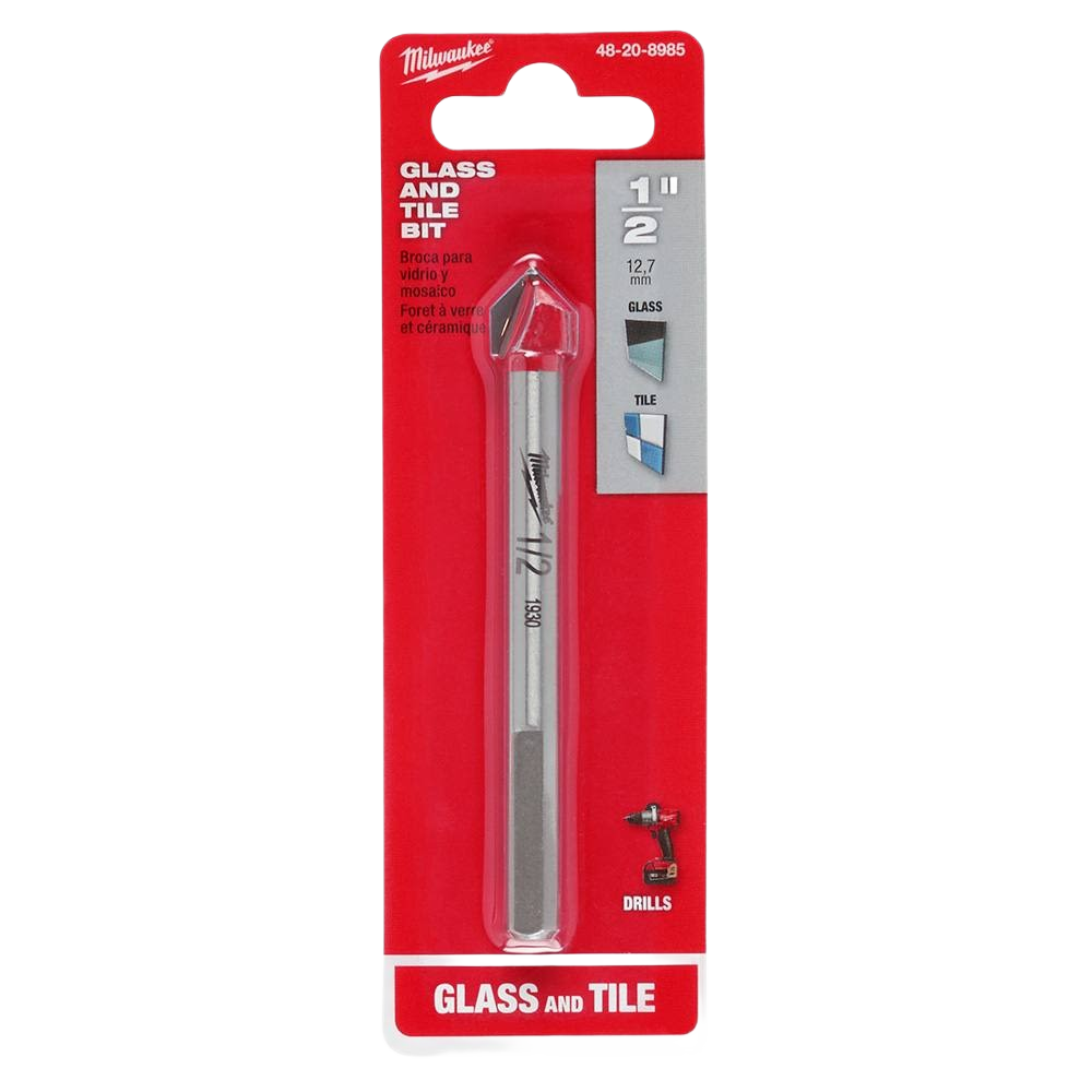 Milwaukee 1/2 inch drill bit for glass and tile with carbide tip in Tool Accessories and Drill Bits collections