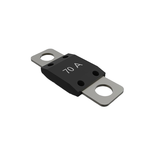 70 Amp electrical fuse with metal terminals for reliable machinery protection in John Deere parts and accessories collections