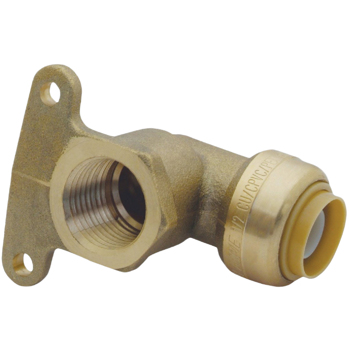 Brass push elbow fitting with threaded and push-to-connect ends for plumbing and pipe systems under $50 collection
