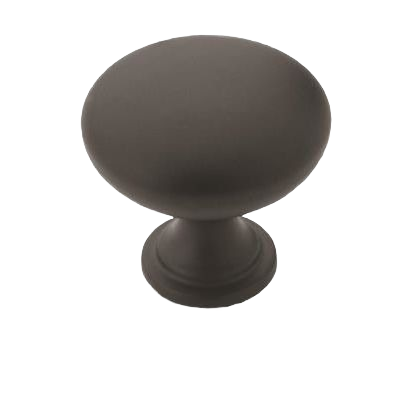 Matte black cabinet knob with rounded design for furniture hardware in home improvement under $50 collections