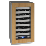 Wine refrigerator with stainless steel frame, wooden door, digital display, and convection cooling from beverage centers collection