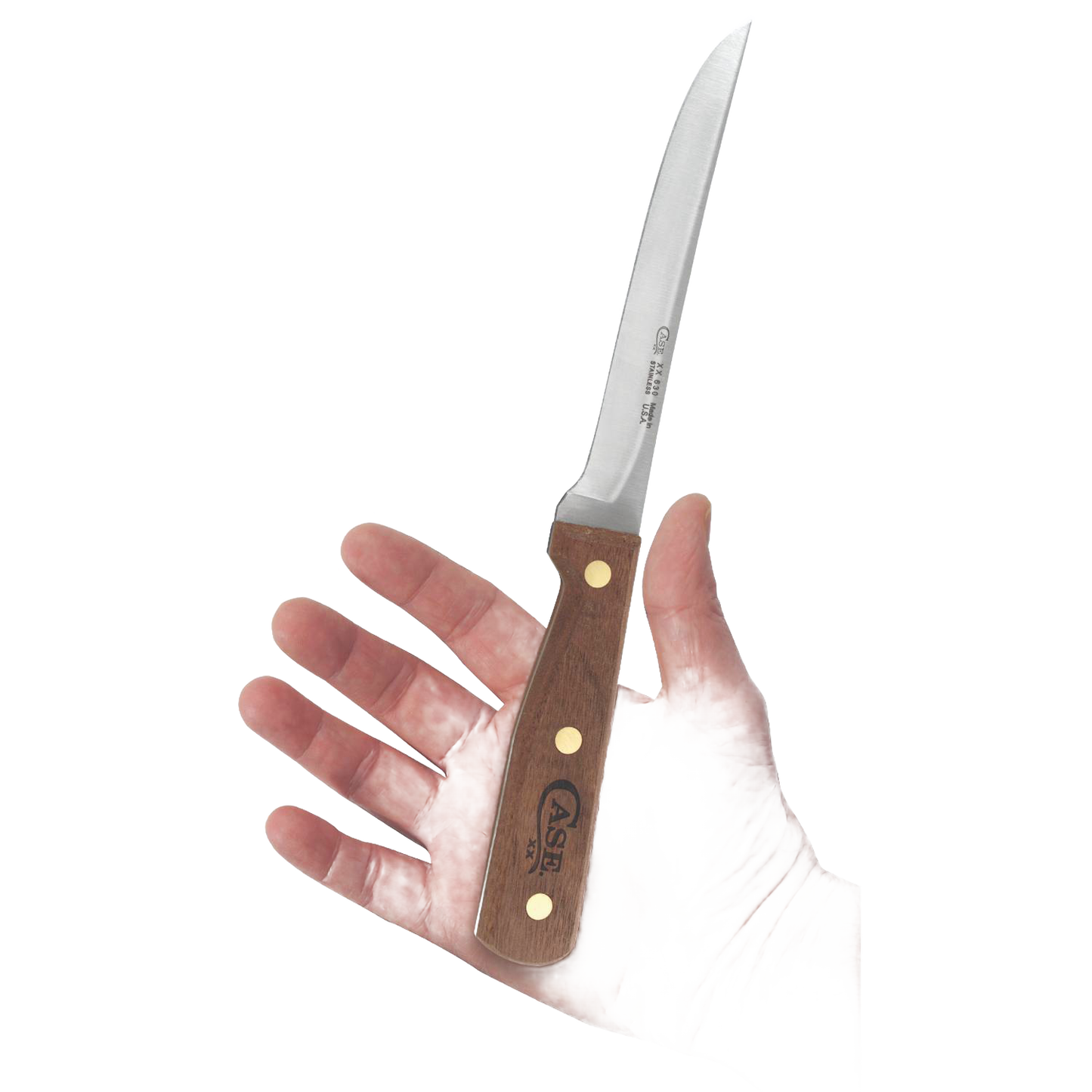 6-inch boning knife with wooden handle and polished steel blade, durable kitchen utensil for precise cutting tasks under $100