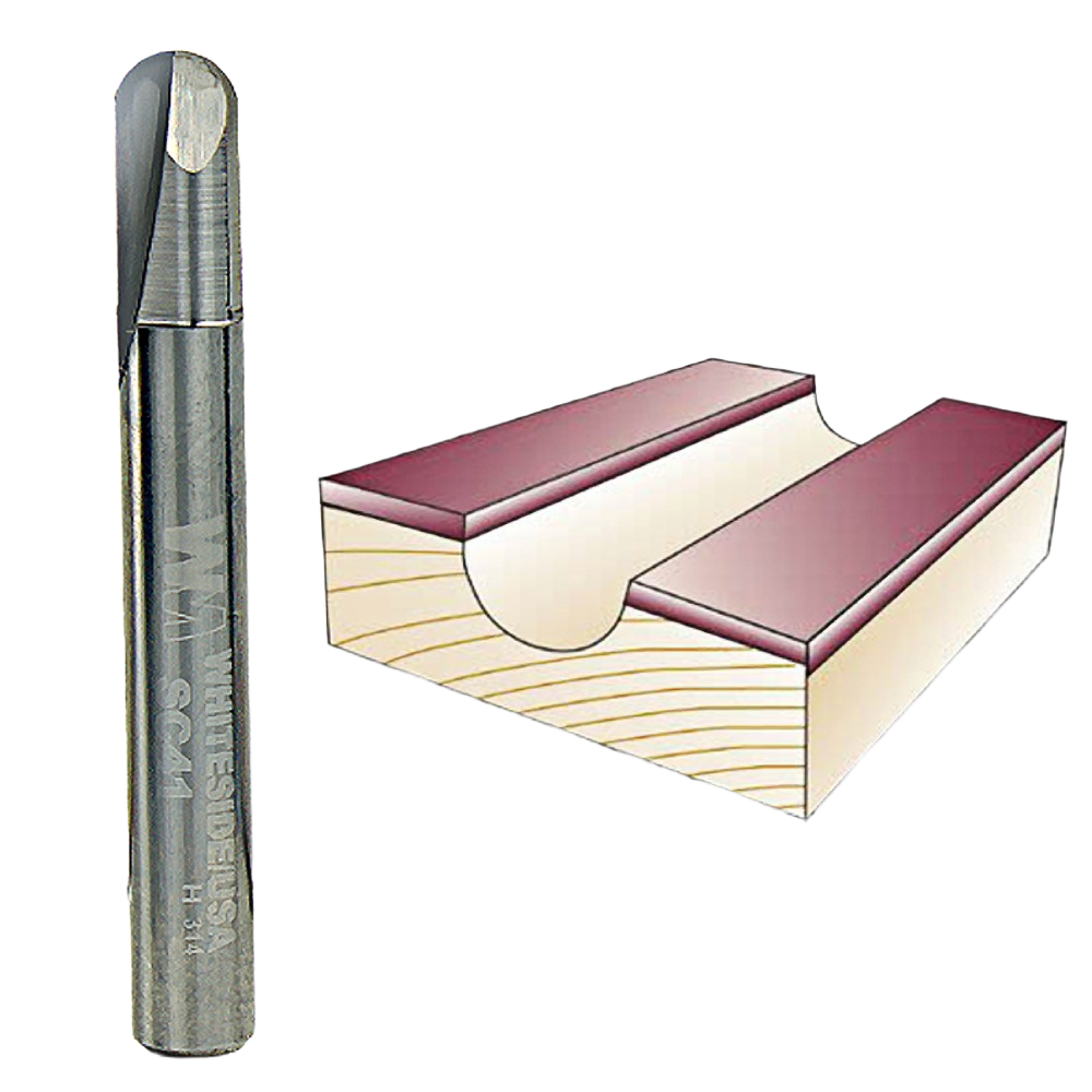 Whiteside core box bit with 1/8 inch radius for fluting and decorative woodworking in tool accessories collection