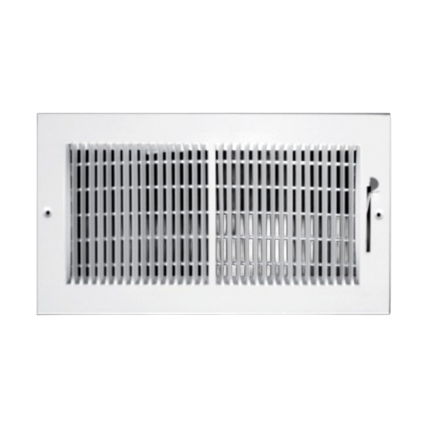 White steel 2-way ceiling and side wall register with adjustable smoothglide damper for airflow control under $50 plumbing tool