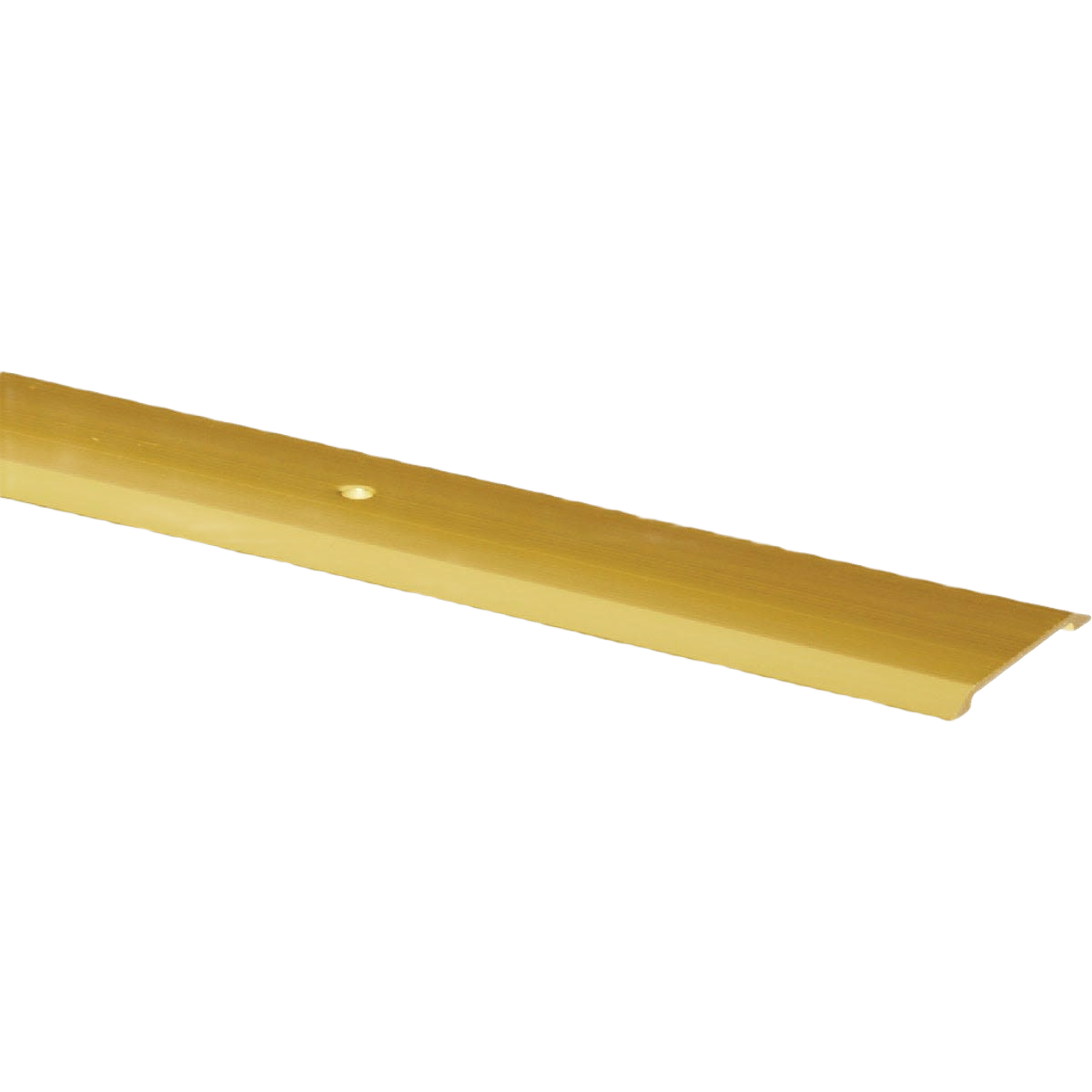 Gold aluminum flat threshold designed for interior doorway transitions in hardware and home improvement collections under $50