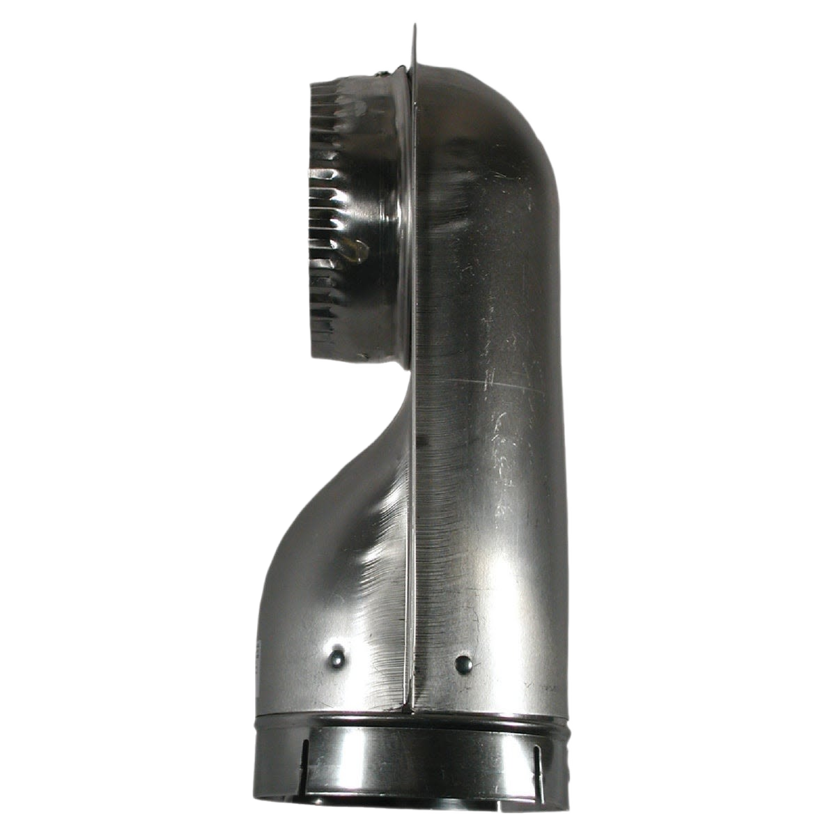 Metal offset elbow for dryer venting with snap-lock fitting, suitable for appliance and home improvement projects under $50.