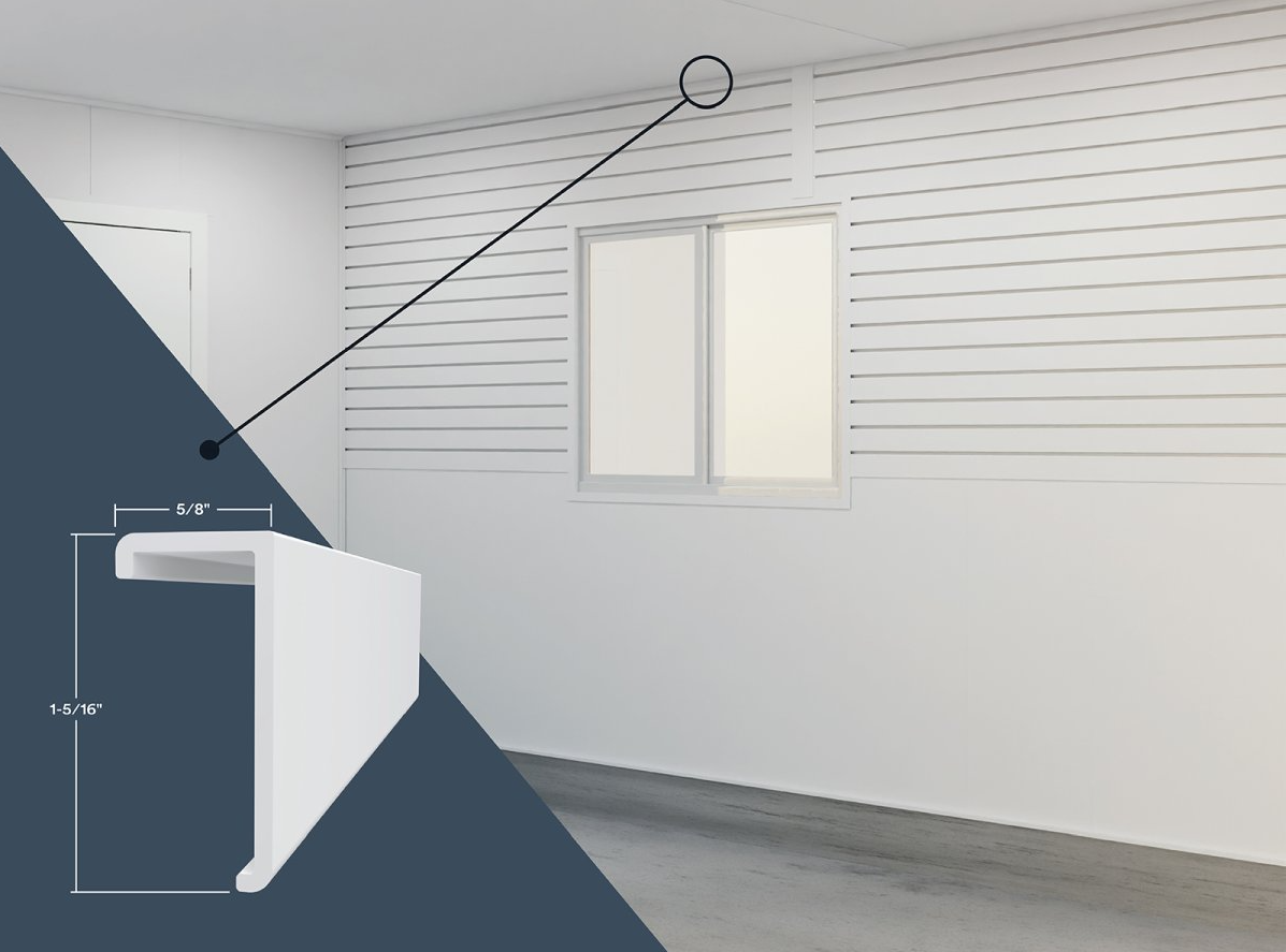 8 ft. White Slatwall Top Cap