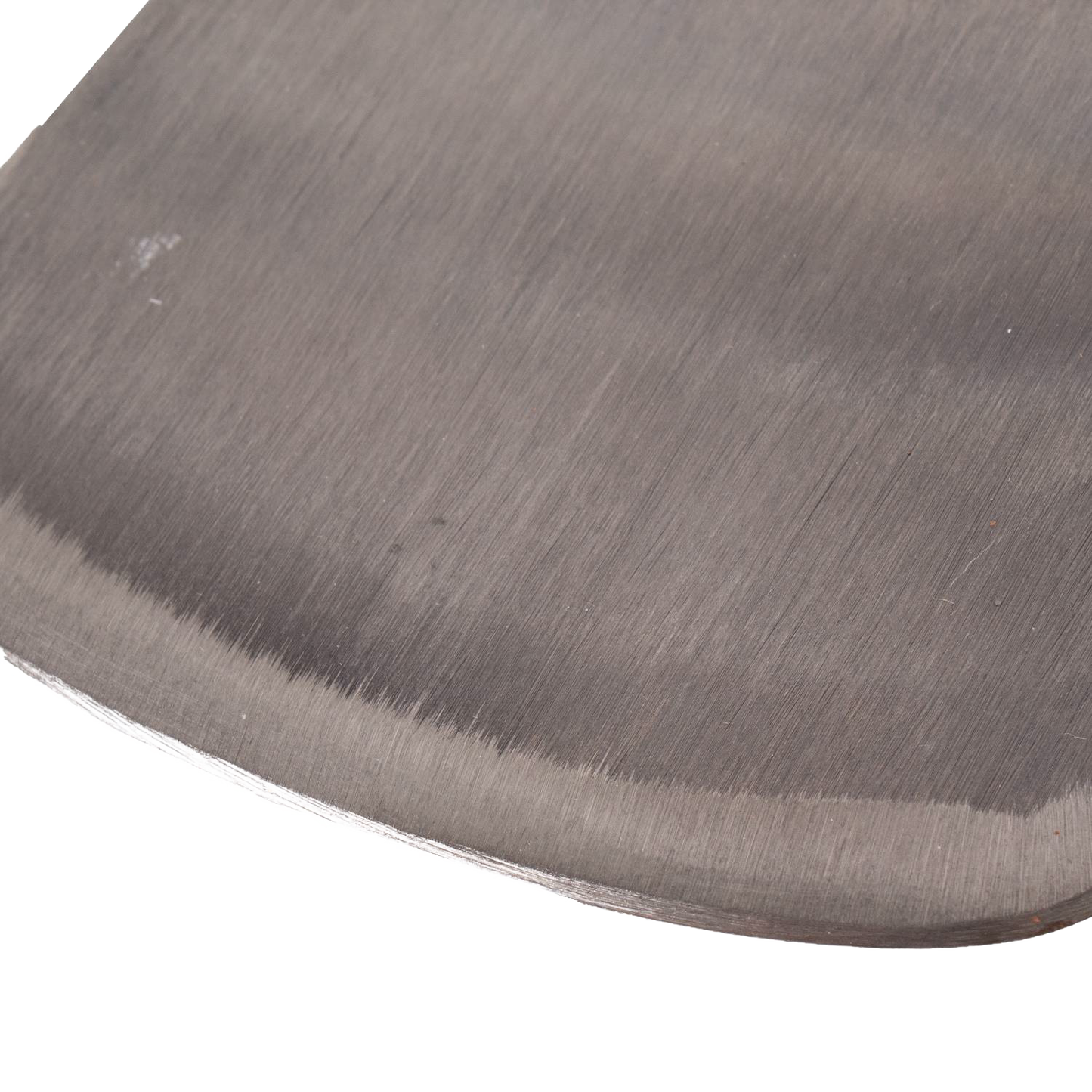 Close-up of polished steel blade edge for hand tools in lawn and garden, woodworking, and striking tool collections under $100