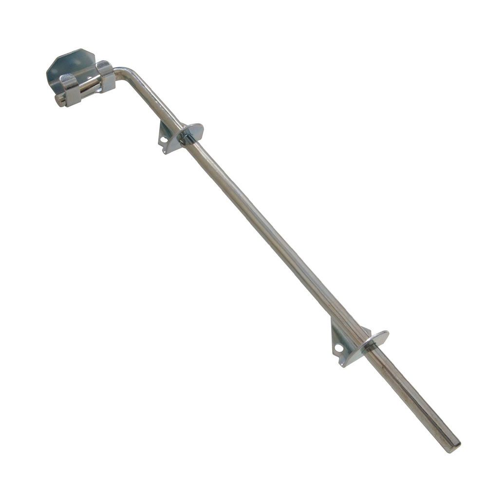 Adjustable zinc cane bolt with mounting brackets for door hardware and home improvement projects under $50