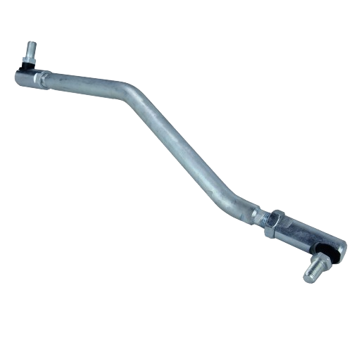 Metal drag link with adjustable threaded joints for steering linkage in farm equipment maintenance and repair