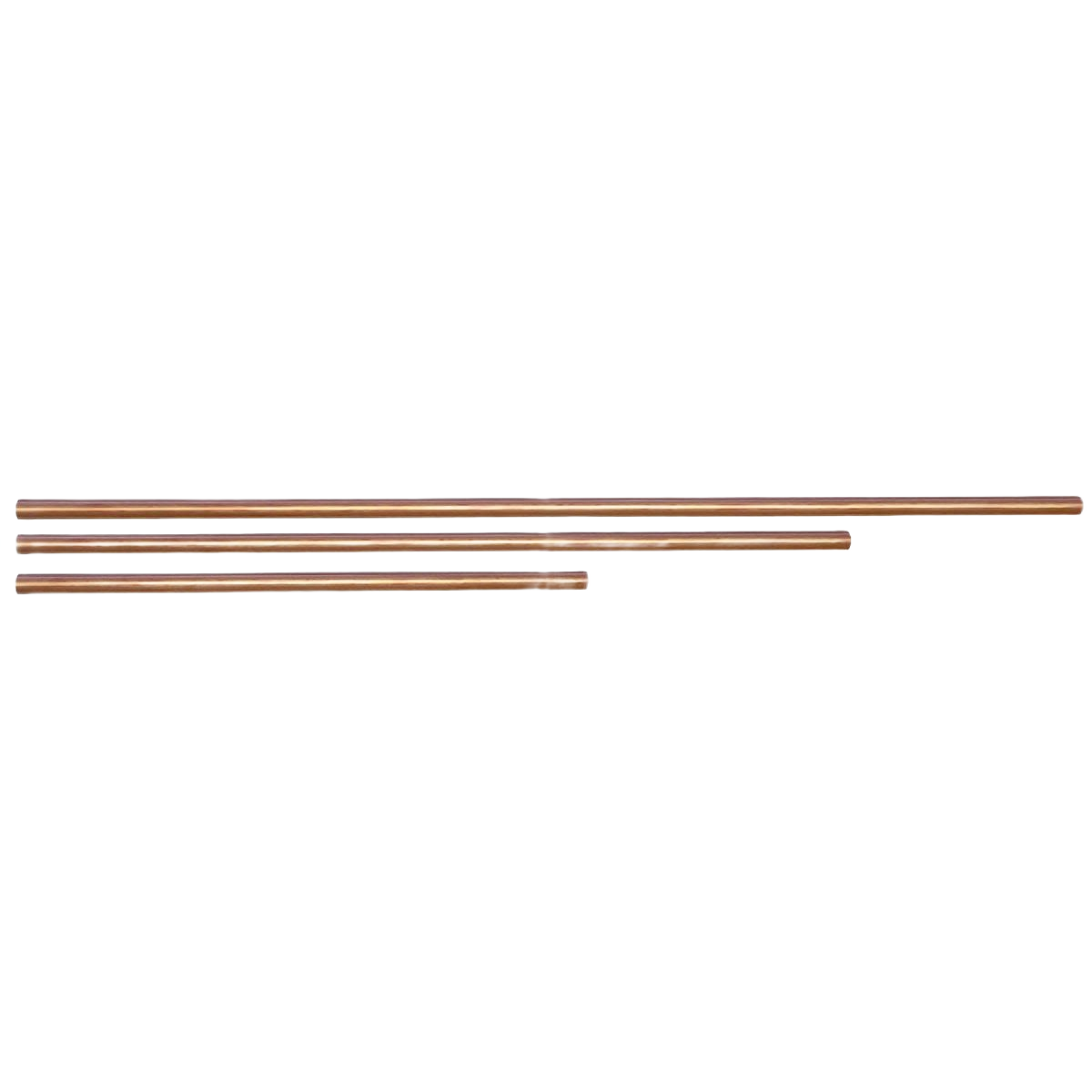 Set of pre-cut Type M copper pipes in varying lengths for plumbing and home improvement projects.