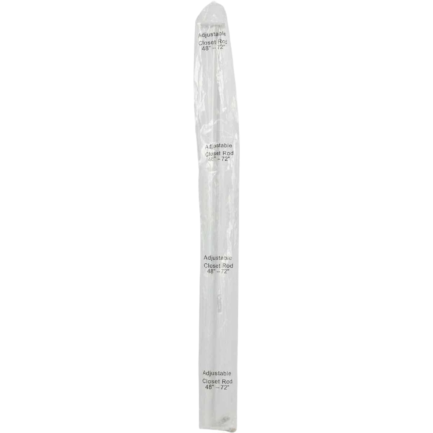 White adjustable closet rod extending from 48 to 72 inches for home improvement and storage solutions