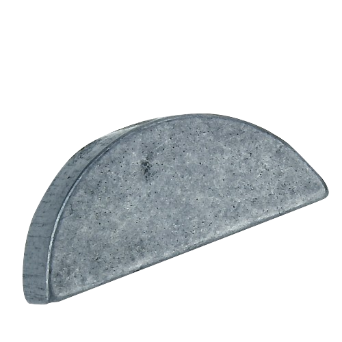 Heavy-duty metal shaft key with a semi-circular shape for secure mechanical tool and home improvement use