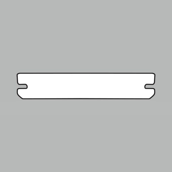 Cross-sectional diagram of grooved decking board profile for composite decking installation and home improvement use