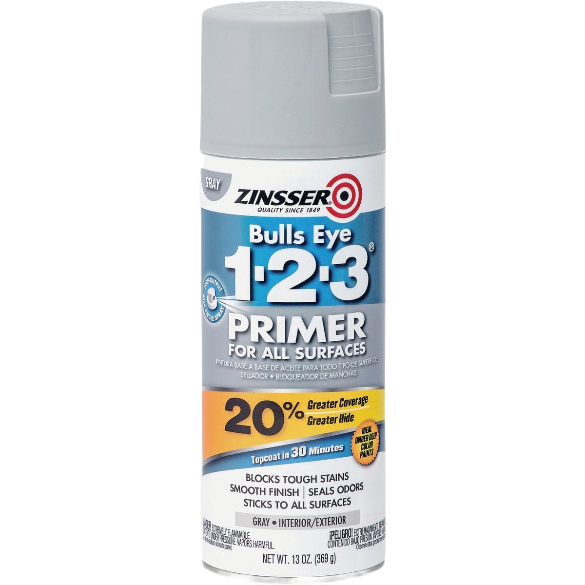 Gray primer spray can for all surfaces with stain blocking and quick drying in primer and paint supplies under $50 collection