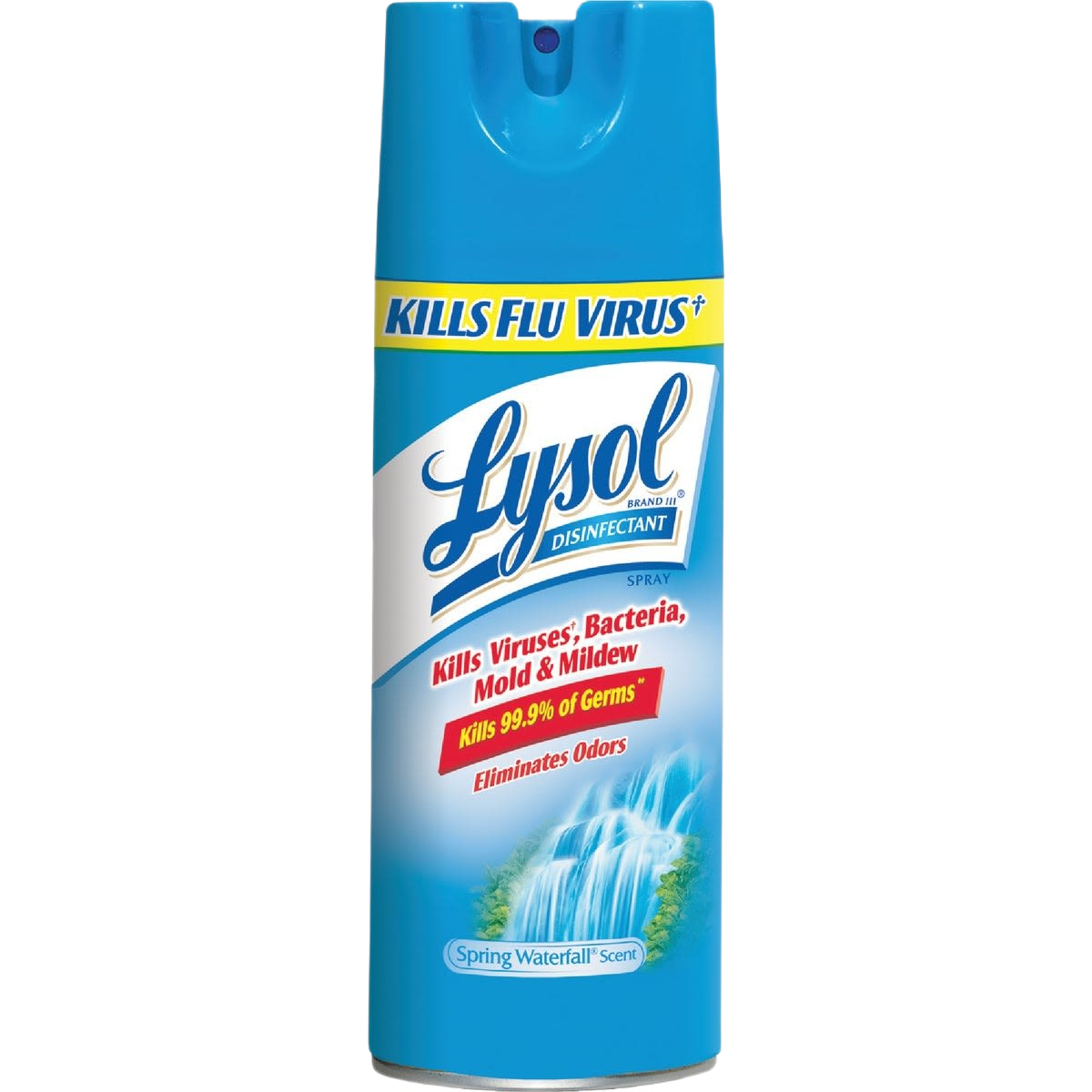 Blue Lysol disinfectant spray can with spring waterfall scent for cleaning and sanitizing under $50 collections