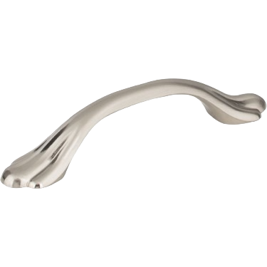 Satin nickel finished 3-inch center-to-center cabinet pull with curved Gatsby design for furniture accessories under $50 collection
