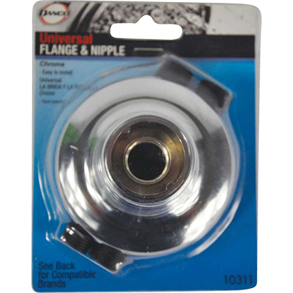 Universal chrome tub and shower flange with nipple for plumbing parts and bathroom repair under $50 in home improvement tools