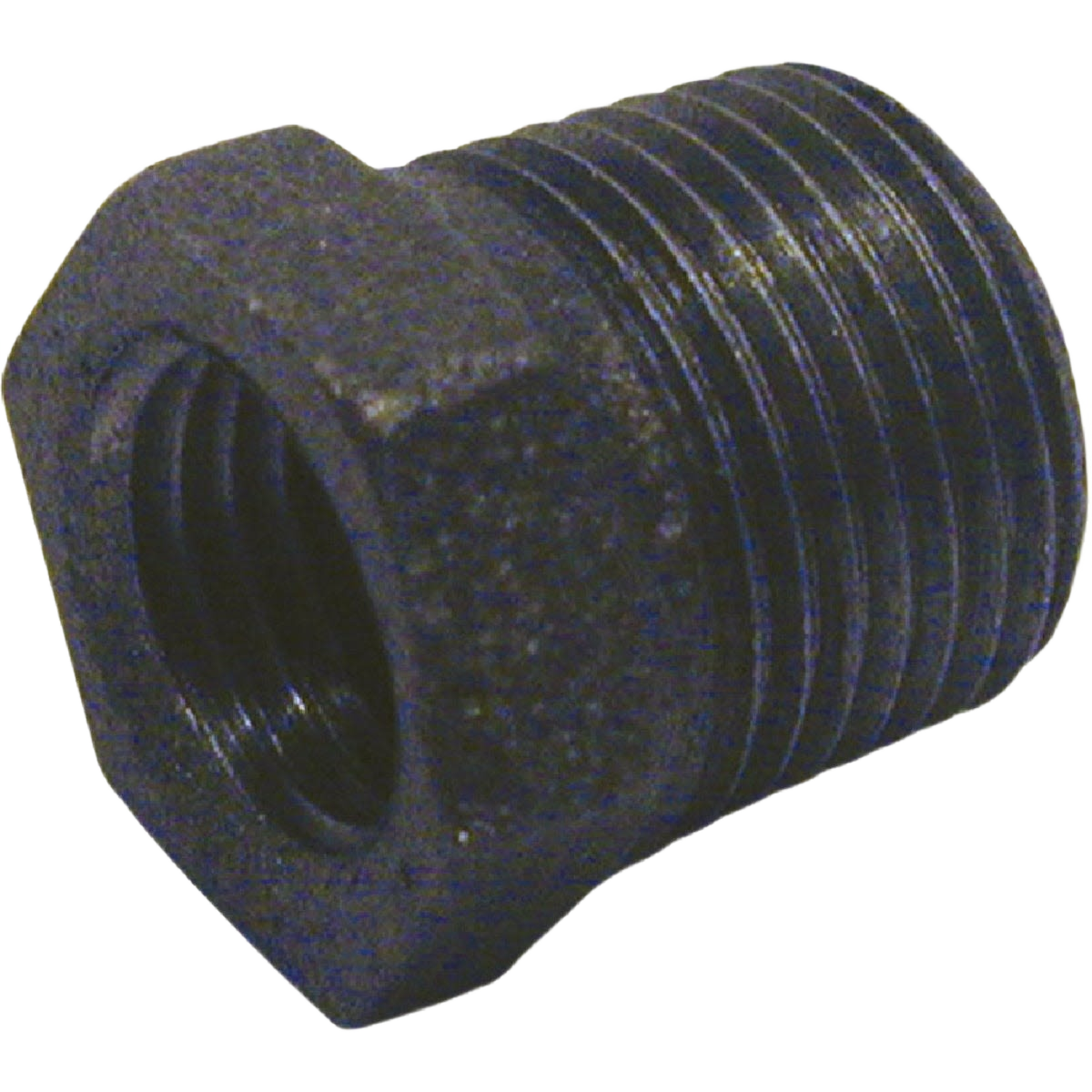 Black hexagon iron pipe bushing for plumbing connections in Pipes & Fittings and Home Improvement collections