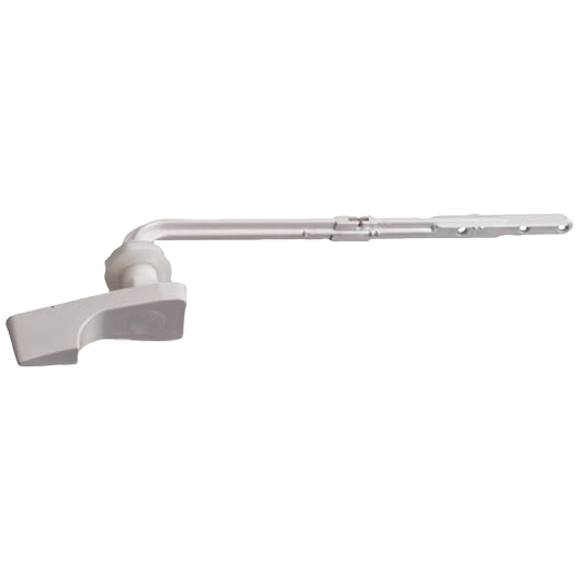 White toilet flush lever with adjustable plastic arm for plumbing repair and home improvement projects under $50 collection