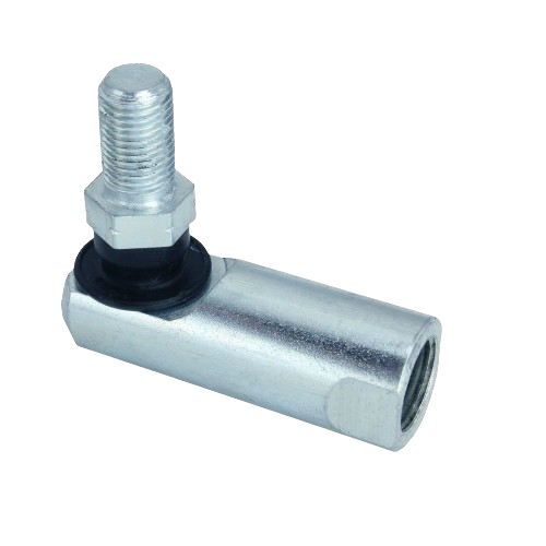 Metal steering wheel ball joint with threaded bolt and hex nut for durable mechanical connection in outdoor tools and equipment