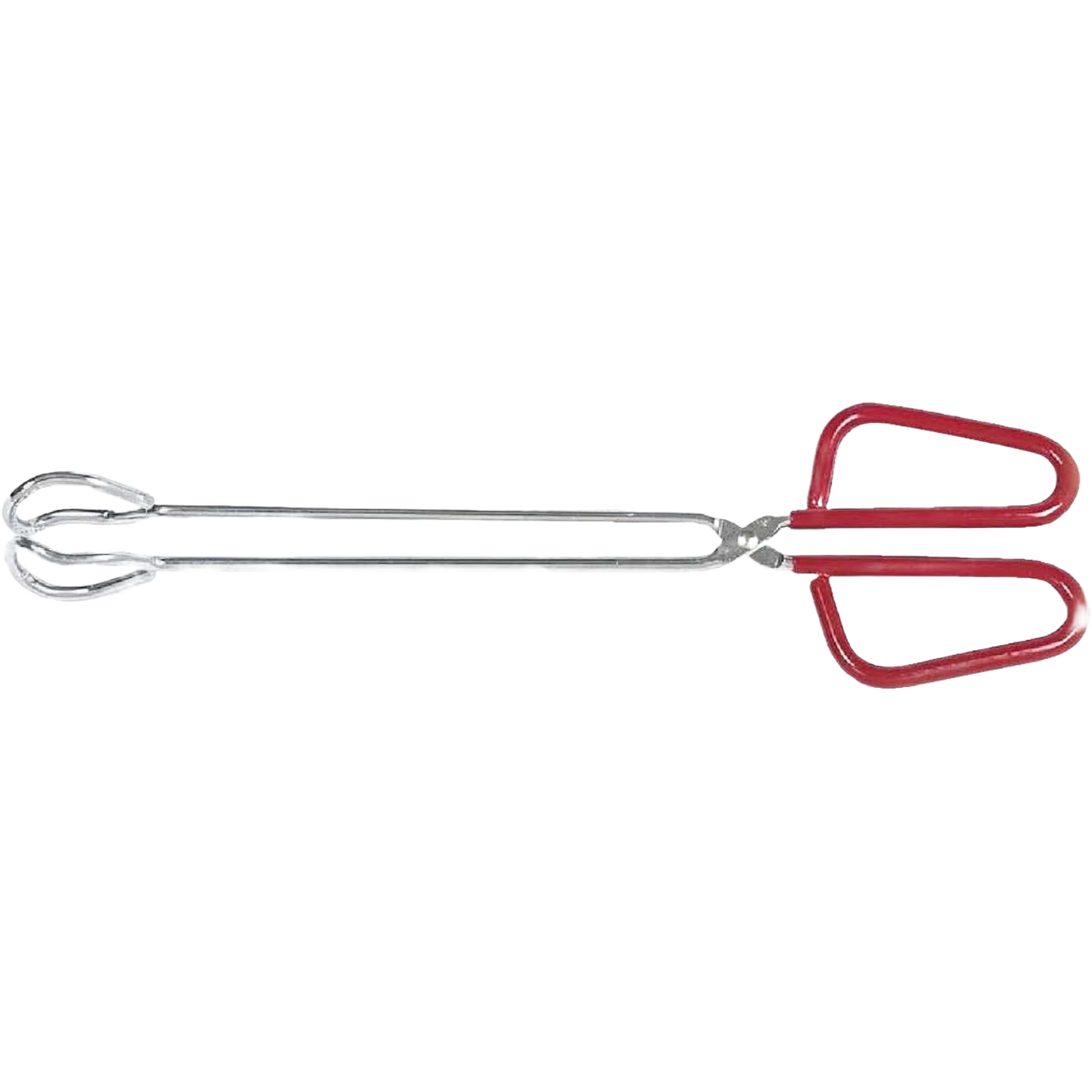 Serving tongs with red handles and stainless steel gripping arms for kitchenware and cooking utensil collections under 50 dollars