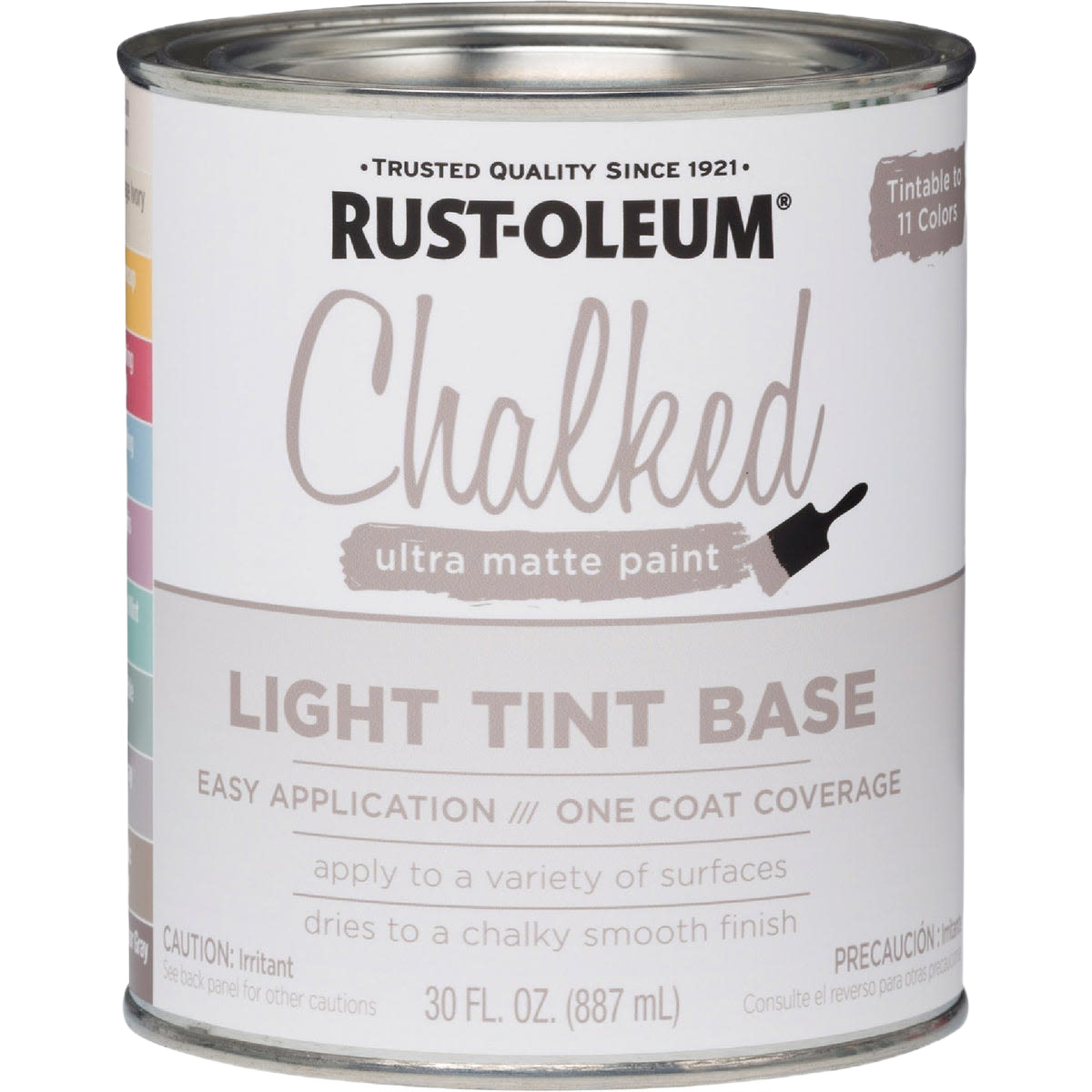 Can of Rust-Oleum Chalked ultra matte light tint base paint for specialty paint and home improvement projects