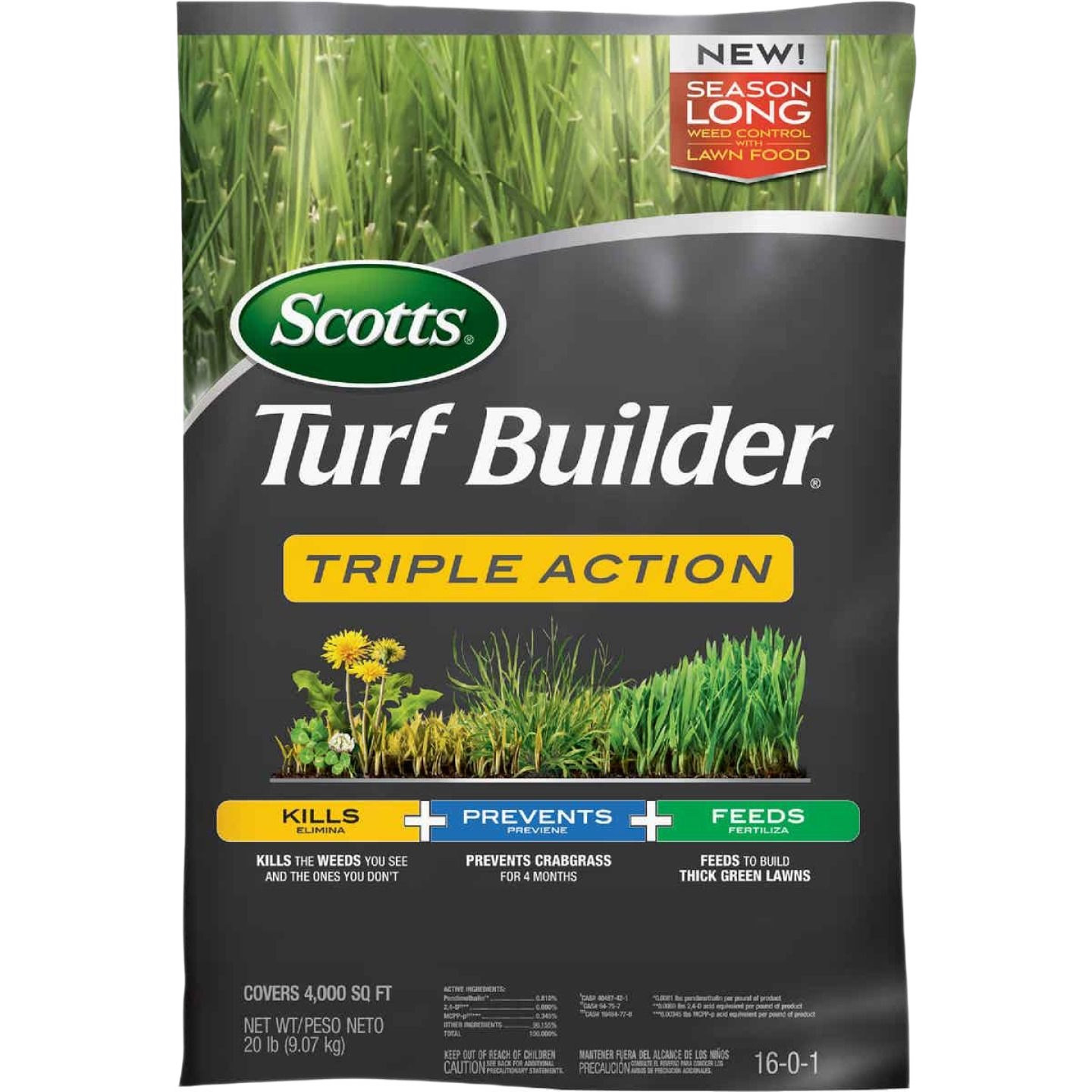 Bag of Scotts Turf Builder Triple Action lawn fertilizer with weed control for Lawn Care and Lawn & Garden use under $100 collections