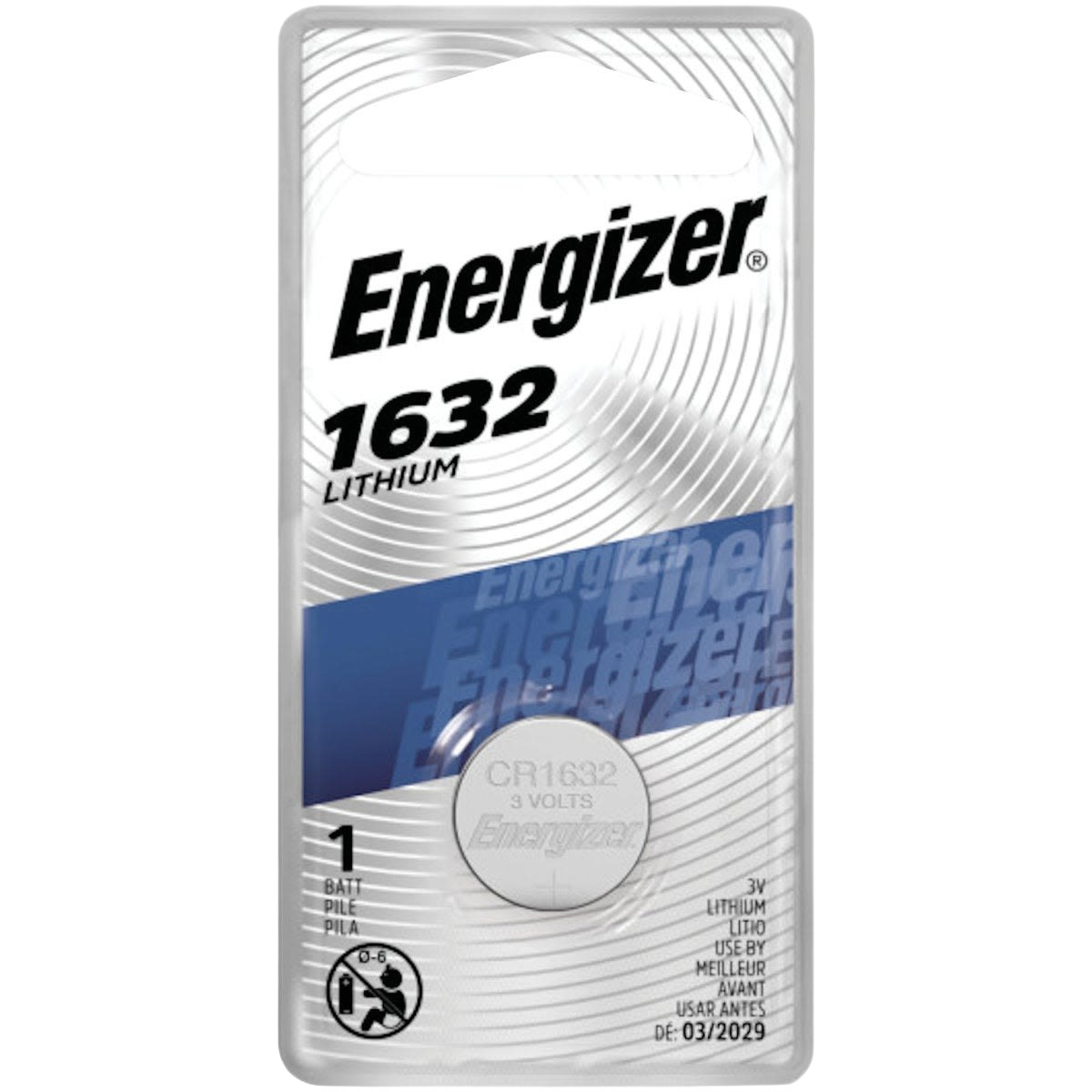 Single Energizer lithium coin battery CR1632 with 3 volts power for tools and home improvement devices